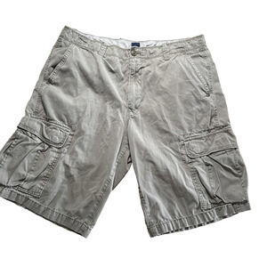 Gap Cargo Shorts Mens Size 36 (Waist 35) Khaki Green Outdoors 100% Cotton